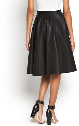 French Connection PU Flared Skirt