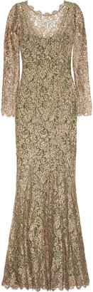 Temperley London Metallic French lace gown
