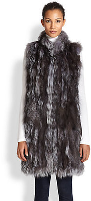 Adrienne Landau Oversized Fox Fur Vest