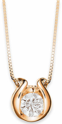 Macy's Sirena 14k Gold Necklace, Bezel-Set Diamond Accent Pendant
