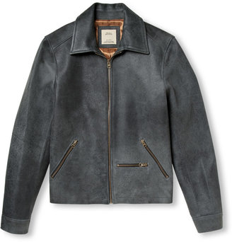 Billy Reid Cracked Brushed-Leather Jacket