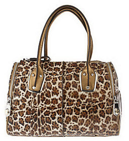 B. Makowsky Animal Printed Luxe Leather East/West Satchel