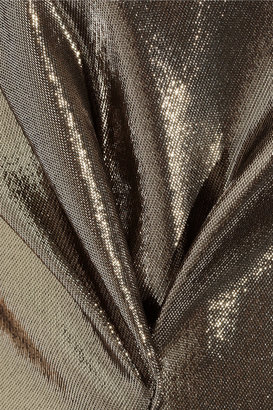 Roland Mouret Anser asymmetric silk-blend lamé dress
