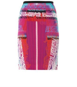Peter Pilotto Orchid beam-print crepe skirt