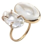 Melissa Joy Manning Gold, Pearl and Opal Open Ring