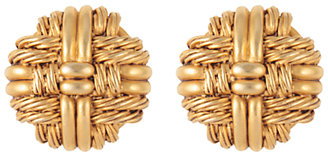 Susan Caplan Vintage 1970s Oscar De La Renta Woven Earrings, Gold