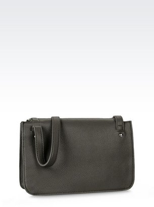 Armani Jeans Shoulder Bag In Tumbled Faux Leather