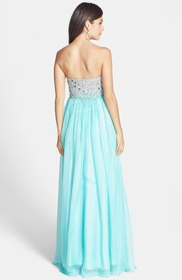 Sean Collection Embellished Bodice Chiffon Gown