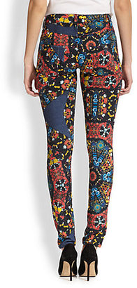 Alice + Olivia Jewel-Print Skinny Jeans