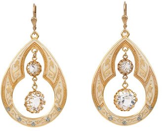 La Vie Parisienne Enamel Crystal Dangle Earrings