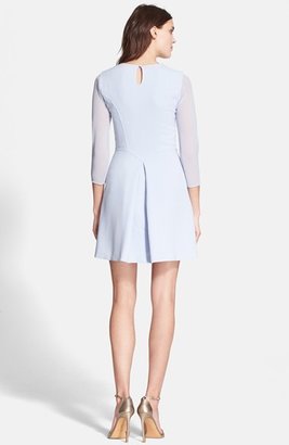 Ted Baker 'Haswell' Embellished Three Quarter Sleeve A-Line Dress