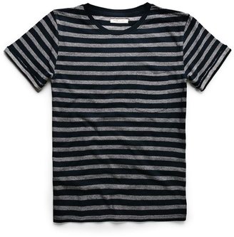 MANGO Men's Chest-pocket striped t-shirt