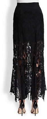 Donna Karan A-Line Macrame Skirt