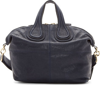Givenchy Navy Zanzi Leather Nightingale Small Tote Bag