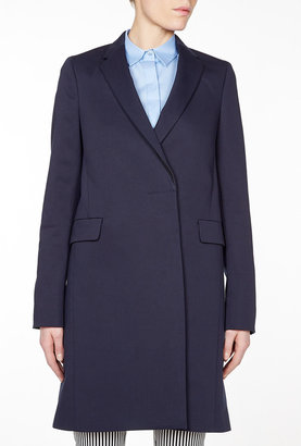 Paul Smith Black Cotton Stretch Double Breasted Coat