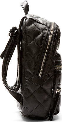 Marc by Marc Jacobs Black Quilted Leather Domo Biker Backpack