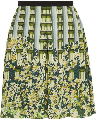 Peter Pilotto Kerry printed silk-blend satin-twill skirt