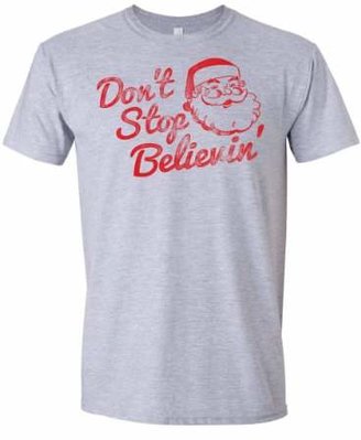 Don't' Stop Believing. Santa Clause Christmas Party Adult T-shirt