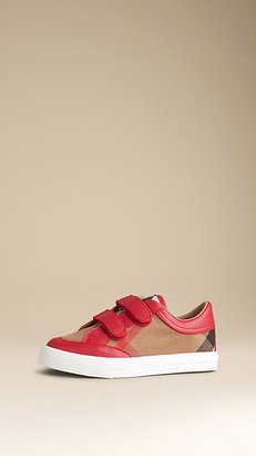 Burberry House Check Suede Trim Trainers