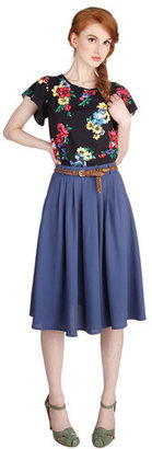 Hot and Delicious Breathtaking Tiger Lilies Skirt in Blue