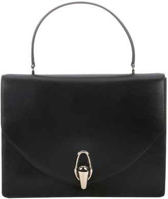 Giorgio Armani Black Calfskin Turnlock Handbag