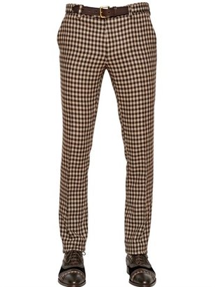 Etro 19cm Gingham Wool Trousers