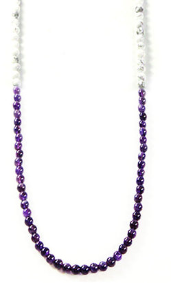 Domo Beads 50/50 Premium Necklace | White Howlite / Amethyst