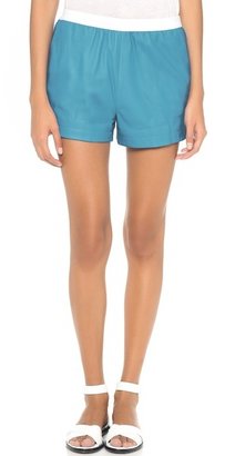 Alexander Wang T by Leather Shorts with Elastic Waist
