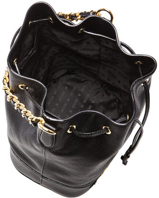 Moschino Logo Bucket Shoulder Bag in Black