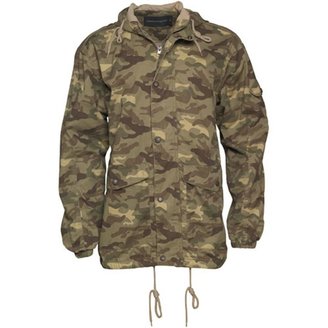 French Connection Mens Hooded Camo Jacket Camo
