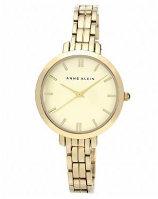 Anne Klein Ladies gold tone bracelet with round face watch