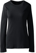 Classic Women's Shaped Cotton Crewneck T-shirt-Black,XS