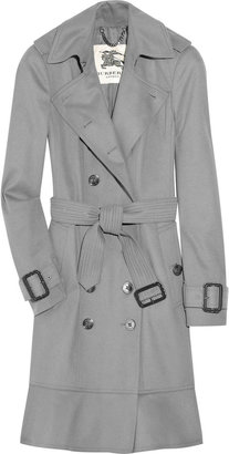 Burberry Frill-trimmed wool-blend trench coat