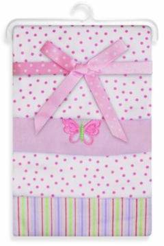 SpaSilk Butterfly 4-Pack Flannel Receiving Blanket