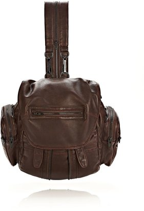 Alexander Wang Mini Marti Backpack In Espresso With Matte Black