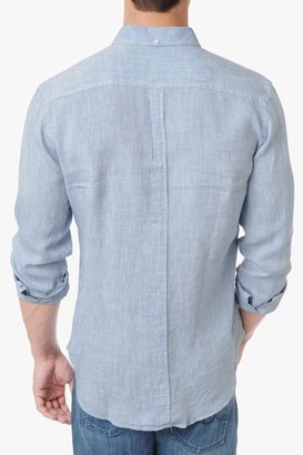 7 For All Mankind Linen Oxford Shirt In Light Blue