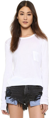 Alexander Wang T by Classic Long Sleeve Tee with Pocket
