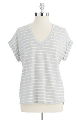 Vince Camuto Striped V-Neck Tee
