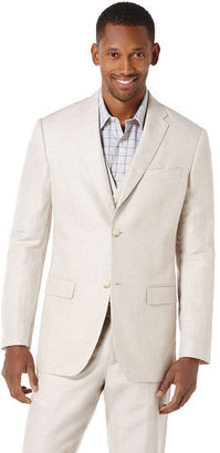Perry Ellis Linen Cotton Natural Herringbone Suit
