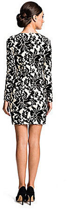 Cynthia Steffe CeCe by Kit Paisley-Flocked Bodycon Dress