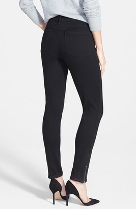 NYDJ 'Hollyn' Embellished Leg Stretch Super Skinny Jeans (Black)