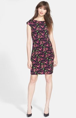 Chaus Side Ruched Cap Sleeve Dress