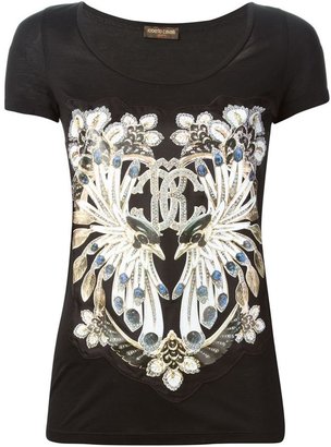 Roberto Cavalli jewel print aplique T-shirt