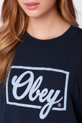Obey Club Script Navy Blue Sweatshirt