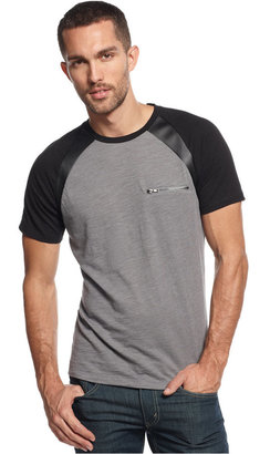 INC International Concepts Slim Fit Zenon Pleather T-Shirt