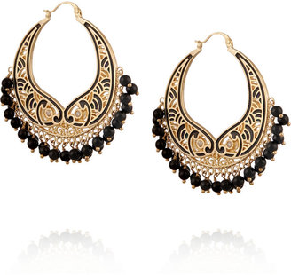 Isharya Gold-plated, onyx and enamel earrings