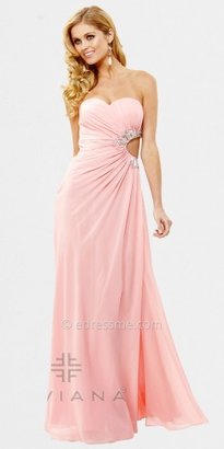 Faviana Strapless Jeweled Side Cutout Evening Dresses