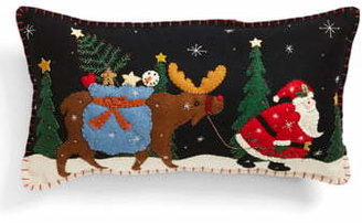 New World Arts 'Santa Walking with Moose' Accent Pillow