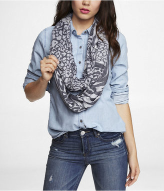Express Foiled Mixed Animal Print Infinity Scarf