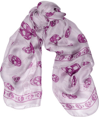 Alexander McQueen Skull-print silk-chiffon scarf